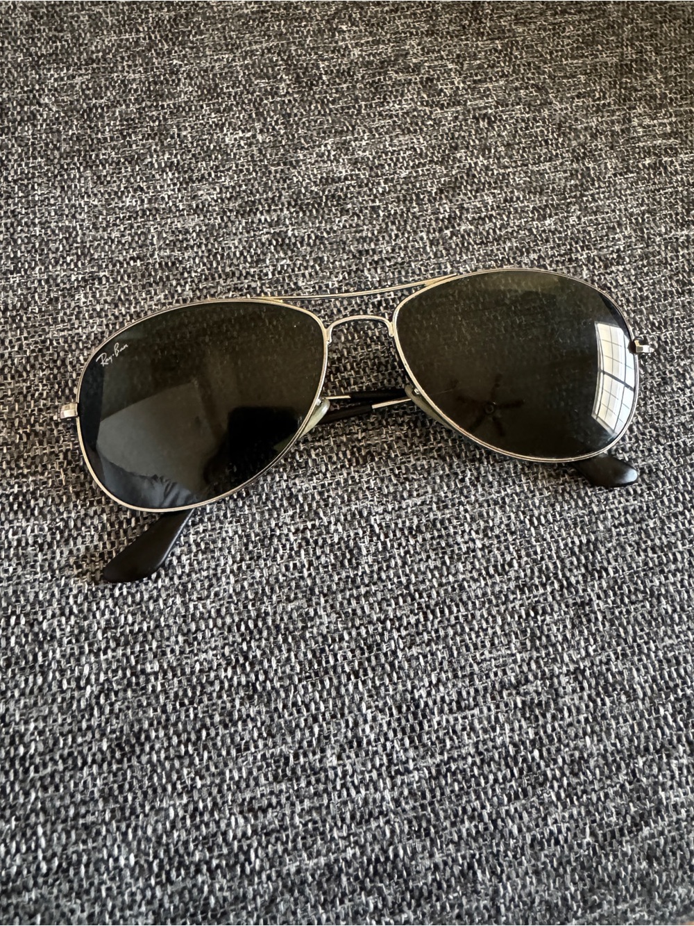 Ray-Ban Silver Frame Black Lens Men's Aviator Sunglasses